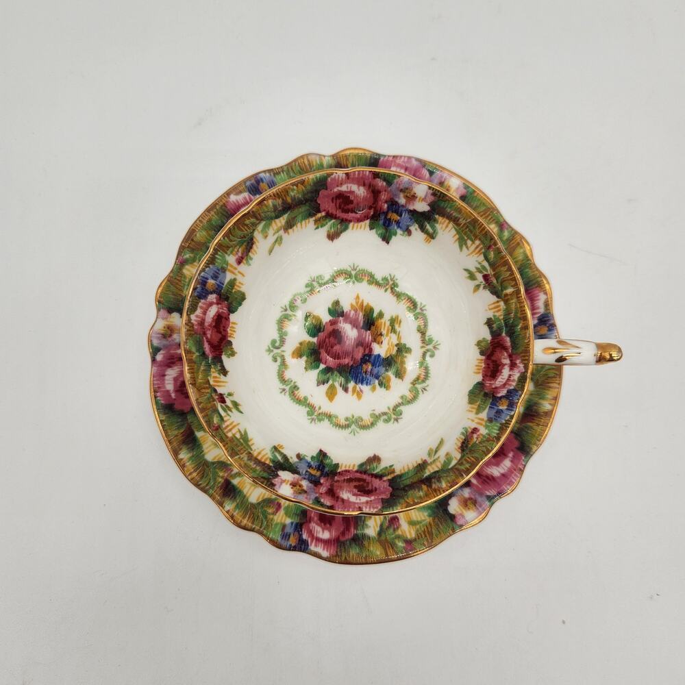 Vintage Paragon Tapestry Rose Fine Bone China Teacup & Saucer Set Double Warrant - Picture 6 of 9